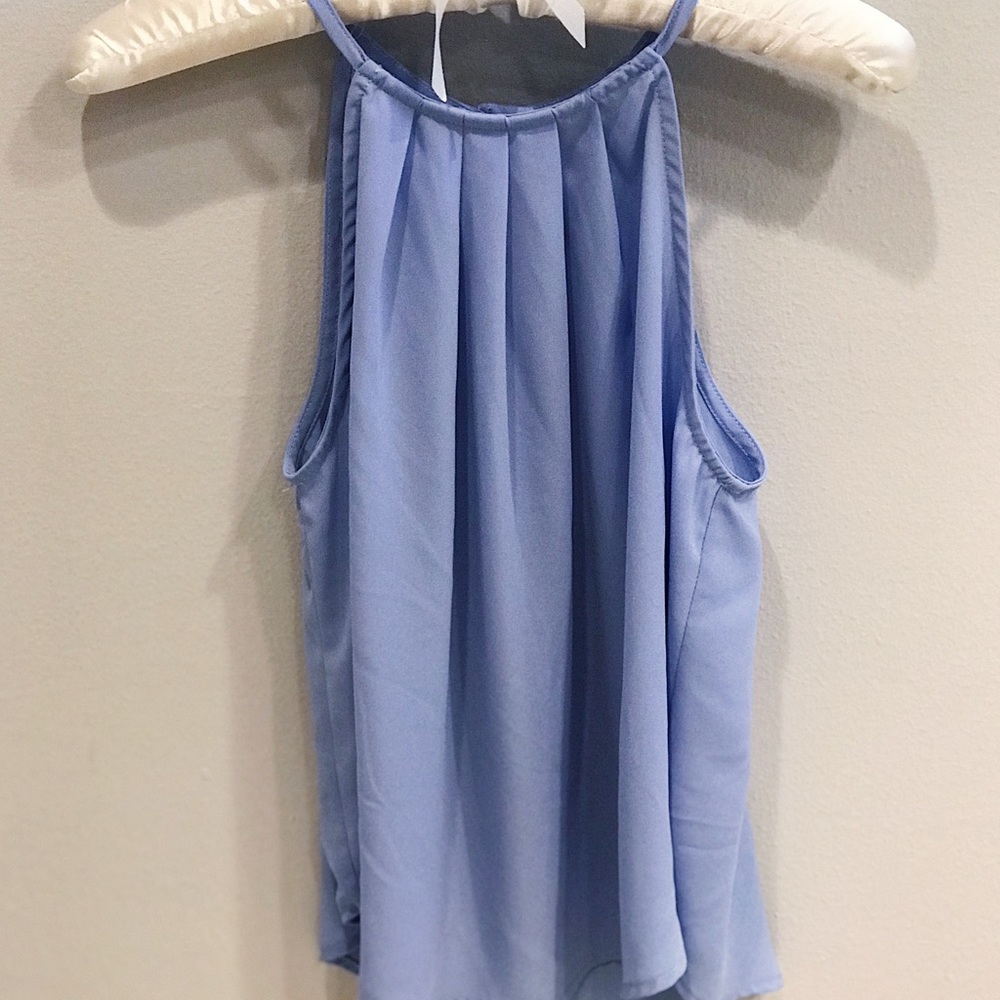 LIGHT BLUE PERIWINKLE SLEEVELESS BLOUSE